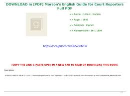 Contact me at katiesohn@icloud.com 2/15/16. Morsons English Guide For Court Reporters Books Law Xn Tynhakutaidot Jmb Fi