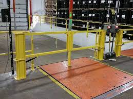 Each handrail is different in application and arrangement. Industrial Loading Dock Safety Gate Quality Safety Rails