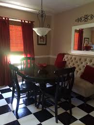 Spirit of black dining room dining table, black, white, dining chairs, black and white dining. Oyster Harper Banquette World Market Black Dining Room Red Kitchen Decor Red Dining Room