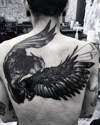 40 Owl Back Tattoo Designs For Men Cool Bird Ink Ideas Owl Tattoo Black Tattoos Owl Tattoo Back
