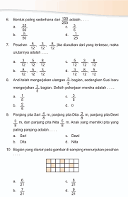 Latihan ulangan matematika kelas 4 sd skl : Soal Matematika Kelas 4 Pecahan Vifasr