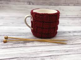 Yarnspirations designed this adorable cozy. Basketweave Knitted Mug Cozy Love Life Yarn