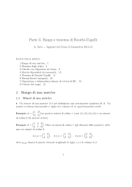 7 dipendenza e indipendenza lineare di vettori di rn, 19. Rouche E Capelli Staistica 1 Parte 3 Rango E Teorema Di Rouch E Capelli A Savo Appunti Del Studocu