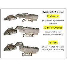 For style 1 hinges, mount the frame leaf to the inside cabinet wall and mount the door leaf into a recessed cutout (mortise) on the inside of the cabinet door. Soft Close Hydraulic Cabinet Concealed Hinges Overlay Overlap Semi Overlap Inset Per Pair Shopee Philippines