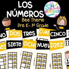 Los Numeros Math Anchor Charts 1 10 In Spanish Bee Theme