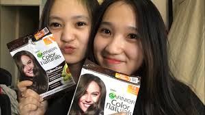 CAT RAMBUT SENDIRI DIRUMAH -GARNIER COLOR NATURALS GOLDEN BROWN! (Tanpa  bleaching + murah!!!!)