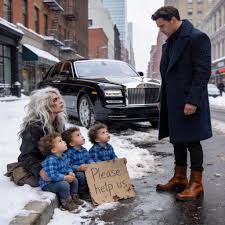 A millionaire helps his ex-girlfriend and her children on the street