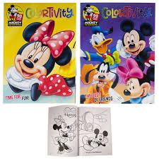 He wears a cowboy hat. 2 Pack Minnie Mickey Mouse Coloring Activity Book Color Pages Kid Activity Fun Ebay