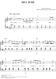 Buy Hey Jude Easy Piano Sheet Music By The Beatles For Easy Piano Vocal Chords