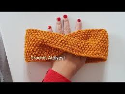 Pirinc Orgu Sac Bandi Knit Easy Headband Youtube Orgu Tig Isleri Krose