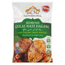 Nasi dagang identik dengan beras biasa dimasak dengan beras pulut dan santan, dan dihidangkan bersama kari ikan tongkol dan acar timun. Tok Ma Nasi Dagang Gravy Powder 250g Tesco Groceries
