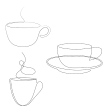 Linear Cups By Addillum Coffee Cup Drawing Coffee Cup Tattoo Coffee Cup Art
