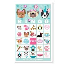 Dog Bingo Game Pug Puppy Dog Party Game Girl S Etsy Dog Party Games Dog Party Favors Dog Party