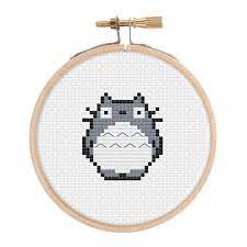45.36 cm x 45.36 cm (17 7/8 x 17 7/8 in) colors: Mini Totoro Cross Stitch Pattern Nerdfelt