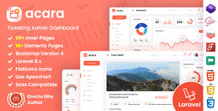 Acara Ticketing Bootstrap 4 Laravel Admin Dashboard In 2021 Dashboard Bootstrap Html Templates Templates