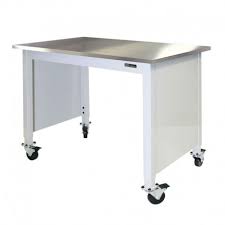 4 polyolefin locking swivel casters provide smooth mobility. Mobile Stainless Steel Lab Table Adjustable 30 36 H X 24 36 W X 48 96 L W End Panels Equipmax