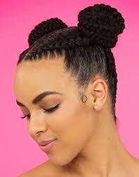 You can tape or clip a small weft of extra length around any ponytail and scrunch it up into a figure 8 to create similar origami style buns, like the ones seen here. 23 Beautiful Braided Updos For Black Hair Page 2 Of 2 Stayglam