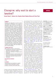 Pdf Clozapine Why Wait To Start A Laxative