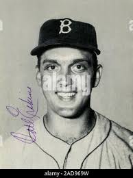 Vintage black and white photo of Carl Warwick who played for the Houston  Colt 45s in the 1960s Stock Photo