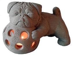 Zen Pug Foo Dog Garden Tea Lantern By Tyber Katz Pug Lover Gifts Dog Garden Pug Dog