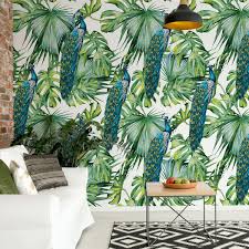 Urban jungle palm prints are hot right now for interiors and home decor. Modern Tropical Pattern Wall Paper Mural Buy At Europosters