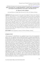 Pdf The Love Song Of J Alfred Prufrock A Poem About Prufrock S Movements Toward Poetic Maturity And Creativity