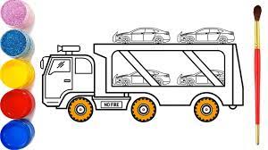 Ya, mobil truk adalah sejenis mobil besar yang biasanya digunakan sebagai mobil angkutan barang. Cara Menggambar Dan Mewarnai Mainan Truk Pengangkut Mobil Glitter Car Carrier Truck Coloring Pages