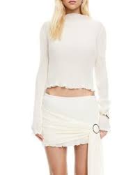 Lioness Ford O-Ring Long Sleeve Plissé Minidress in Black