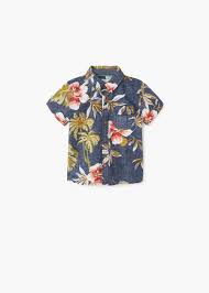 camisa estampado tropical crianca mango kids portugal roupas infantil masculina camisa infantil masculina estilo menino