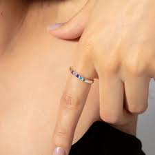 Gifts for Mother's Day, Custom Made Birthstone Rings, 14K Princess  Birthstone Ring, Silver Princess Gemstone Ring, Personalized Gift for Mom