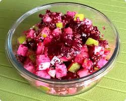 Salade De Quinoa A La Betterave Pomme Verte Et Fromage Feta Food Fruit Salad Salad