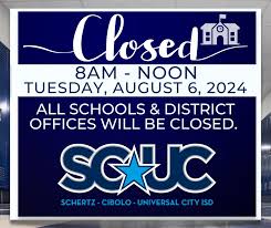 All district and campus offices will be closed tomorrow, Tuesday, August 6,  from 8AM to noon. We are excited to welcome back and celebrate our amazing  employees as we kick off the