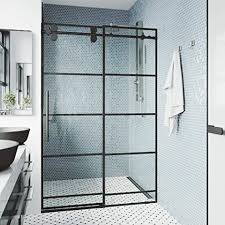 Amazon Com Vigo Black Shower Doors Showers Shower Parts Tools Home Improvement In 2020 Black Shower Doors Shower Doors Sliding Shower Door
