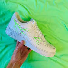 Nike Air Force With Reflective Green Lightning The Custom Movement In 2021 Nike Air Force Nike Air Nike