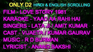 Yaad Aa Rahi Hai Karaoke With Lyrics Scrolling Only D2 Lata Amit Love Story 1981 Youtube 1.6 hindi love stories videos: yaad aa rahi hai karaoke with lyrics scrolling only d2 lata amit love story 1981