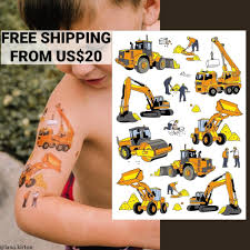 The glitter tattoos are immediately safe to touch without fear of. Construction Party Temporary Tattoo Transfers Crane Builder Etsy