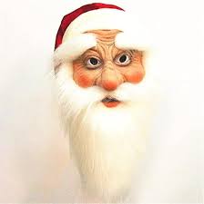 Santa Mask Latex Realistic Full Face Mask Latex with White Beard Red Cap  Costume Masquerade for Halloween Christmas Party New Year Holiday :  Amazon.de: Toys