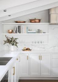 kitchen shelves under sloped ceiling