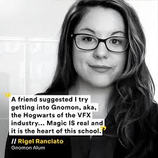Shoutout to Gnomon alum Rigel Ranciato who “bought a wand” and now works as  a CG Generalist for film and television! “A friend suggested I try getting  into Gnomon, aka, the Hogwarts
