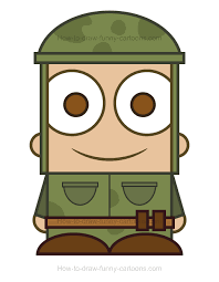Cartoon police and soldier stickers. How To Draw A Soldier Clipart