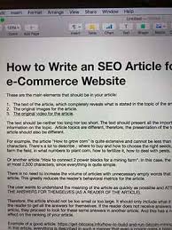 Good writing is built on good sentences. How To Write An Seo Article For An E Commerce Website
