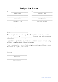 Here is a resignation letter template you can fill in with your personal details. Resignation Letter Template Download Printable Pdf Templateroller