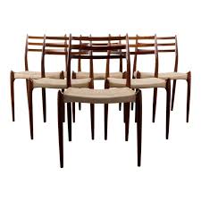 1960s Vintage Niels Moller Model 78 Rosewood Papercord Chairs Set Of 6 Dining Chairs Rosewood Dining Chairs Dining Chair Design
