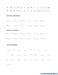Letter m worksheet por triciac: Alphabet Capital And Small Letters Worksheet