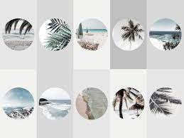 Despite the holiday spot's relatively small size, kelingking beach has more than 338,193 photos of it on instagram, meaning that for every meter of the beach there are 4,227 pictures uploaded to the site. 25 Coconut Themed Instagram Highlight Covers Modern Beach Etsy In 2020 Instagram Beach Instagram Beach Highlights