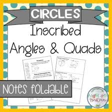 A convex quadrilateral is inscribed in a circle and has two consecutive angles equal to 40° and 70°. Circles Inscribed Angles And Quadrilaterals Foldable Quadrilaterals Foldables Angles