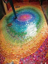 Fire And Water Bathroom Mosaic Glass Mosaic Flooring Mosaic Crafts