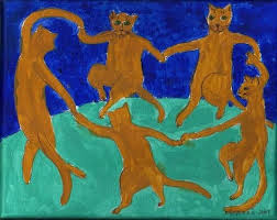 Art The Cat Dance Ala Matisse By Nancy Denommee From Famous Artist Versions Dancing Cat Cat Art Illustration Art