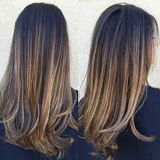 Straightened Smooth Hair With Wavy Tips Brunette With Light Blonde Highlights Brown Hair With Blonde Highlights Dark Hair With Highlights Balayage Brunette