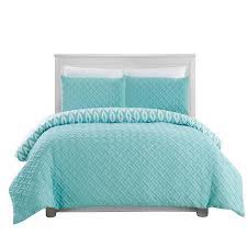 Sets include quilt and two shams. Chic Home Design Ora 3 Piece Aqua King Comforter Set In The Bedding Sets Department At Lowes Com
